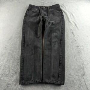 Levis Jeans 34x30 (Fits 32x29) Black Faded 505 Straight Wide Grunge Skater Y2K